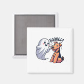 Grappige Halloween Ghost Airedale Terrier Boop Laz Magneet (Voorkant / Achterkant)
