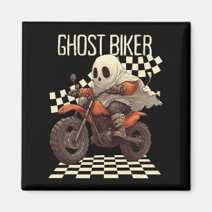 Grappige Halloween Ghost Biker op de motor Magneet