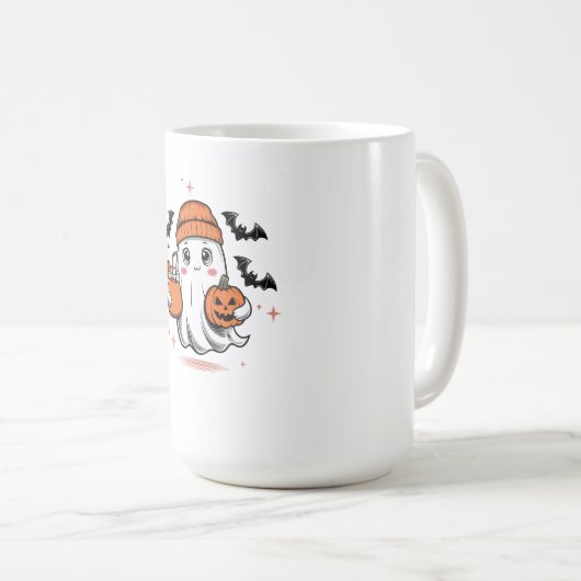 Grappige Halloween Ghost Boo Jee geest voor Hallow Koffiemok (Voorkant rechts)