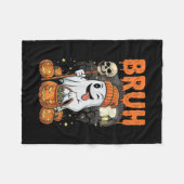 Grappige Halloween Ghost Bruh Snoep Ghost Kostuum  Fleece Deken (Voorkant (Horizontaal))