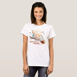 Grappige Halloween Ghost en Broomstick, Herfst Vib T-shirt
