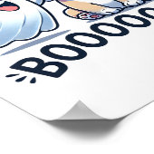 Grappige Halloween Ghost Franse Bulldog Boop Easy  Poster (Hoek)