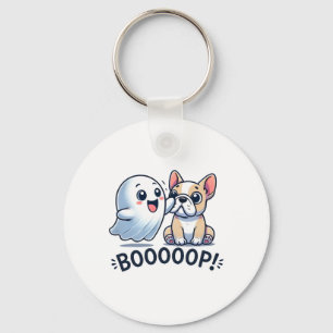 Grappige Halloween Ghost Franse Bulldog Boop Easy  Sleutelhanger