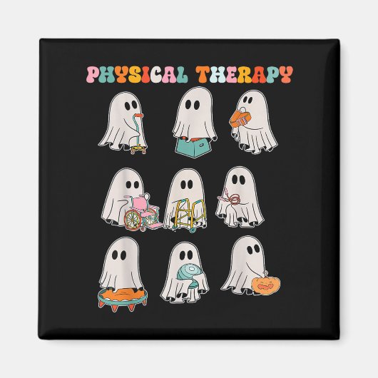 Grappige Halloween Ghost Fysiotherapie Pt Fysiek Magneet (Voorkant)