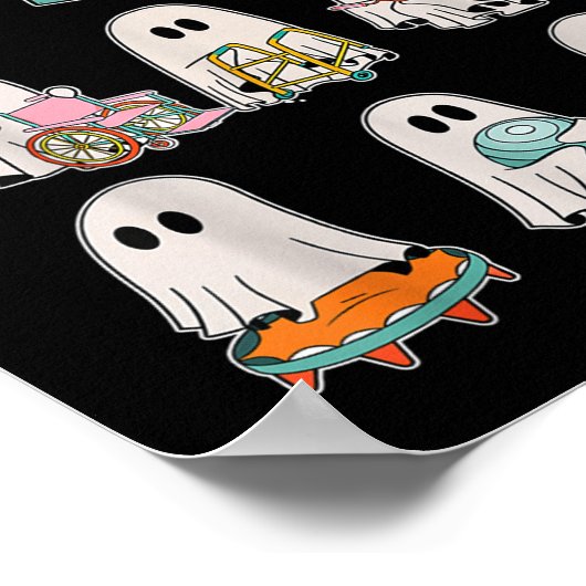 Grappige Halloween Ghost Fysiotherapie Pt Fysiek Poster (Hoek)