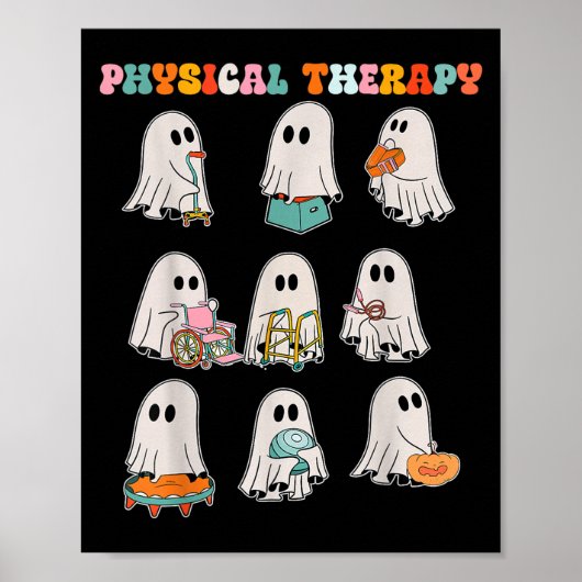 Grappige Halloween Ghost Fysiotherapie Pt Fysiek Poster (Voorkant)