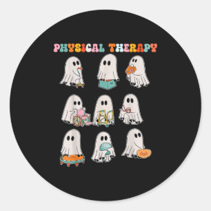 Grappige Halloween Ghost Fysiotherapie Pt Fysiek Ronde Sticker