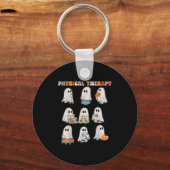 Grappige Halloween Ghost Fysiotherapie Pt Fysiek Sleutelhanger (Voorkant)