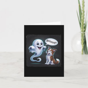 Grappige Halloween Ghost Husky Dog Boop Gekke Pupp Kaart