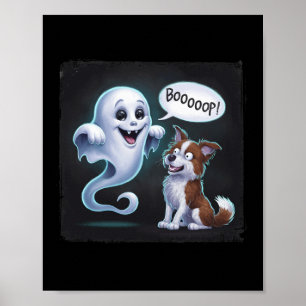Grappige Halloween Ghost Husky Dog Boop Gekke Pupp Poster