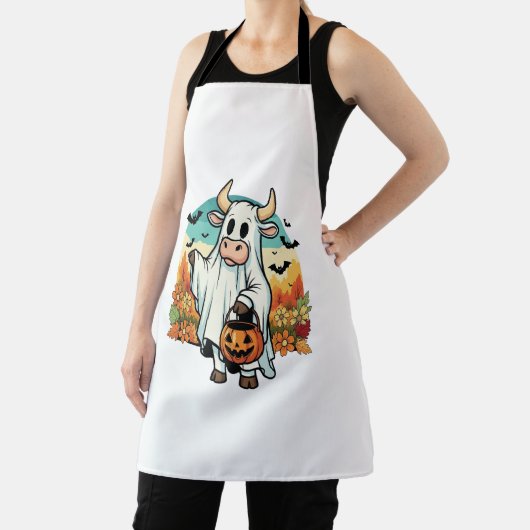 Grappige Halloween Ghost Koe Schort (Insitu)