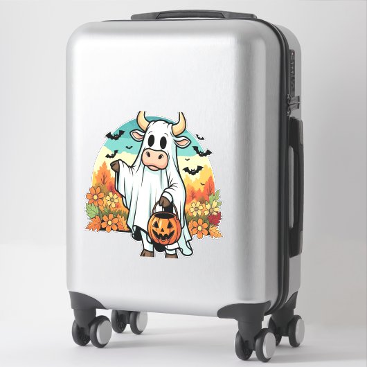 Grappige Halloween Ghost Koe Sticker (Koffer)