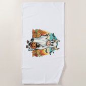 Grappige Halloween Ghost Koe Strandlaken (Voorkant)