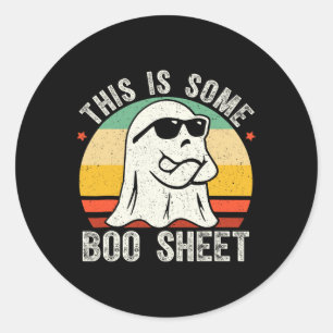 Grappige Halloween Ghost Kostuum Mannen Vrouwen Ronde Sticker