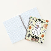 Grappige Halloween Ghost met Koffie Mok - Sinaasap Notitieboek (Binnen)