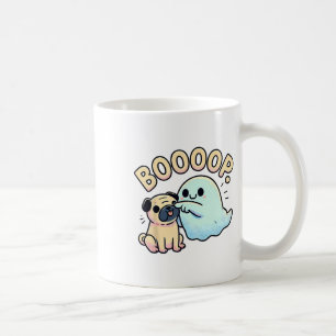 Grappige Halloween Ghost Pug Boop Gekke Puppy Dog  Koffiemok