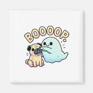 Grappige Halloween Ghost Pug Boop Gekke Puppy Dog Magneet