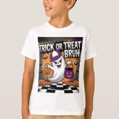 Grappige Halloween Ghost & Pumpkins T-shirt (Voorkant)