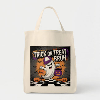 Grappige Halloween Ghost & Pumpkins Tote Bag