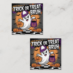 Grappige Halloween Ghost & Pumpkins Vierkante Visitekaartje