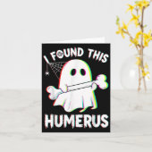 Grappige Halloween Ghost Skeleton Bone Humerus Kaart (Gele Bloem)