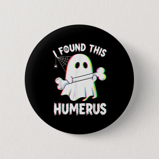 Grappige Halloween Ghost Skeleton Bone Humerus Ronde Button 5,7 Cm (Voorkant)