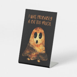 Grappige Halloween Ghost Table Decoratie Reclamebord Met Voetstuk