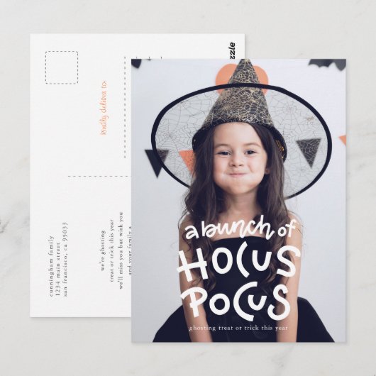 Grappige Halloween Ghosting Trick or treat dit jaa Briefkaart (Voorkant / Achterkant)