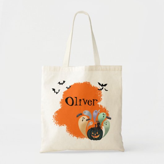 Grappige Halloween Ghosts en Spooky Pumpkin Custom Tote Bag (Voorkant)