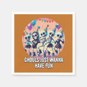 Grappige Halloween Ghouls willen gewoon een leuk f Servet