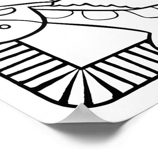 Grappige Halloween Giraffe Kleurplaat Poster (Hoek)