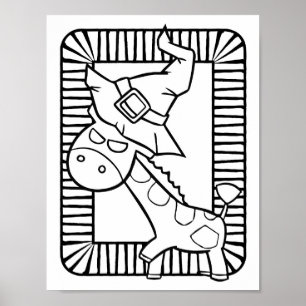 Grappige Halloween Giraffe Kleurplaat Poster