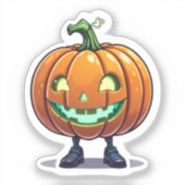 Grappige Halloween gloeiende Jack-O'-Lantern met b Sticker (Voorkant)