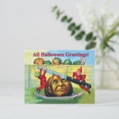 Grappige Halloween groet Briefkaart (Staand voorkant)