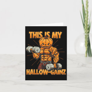 Grappige Halloween Gym Hallow-gainz Pumpkin Workou Kaart
