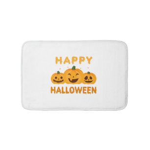 Grappige Halloween Happy Halloween pompoenen Badmat