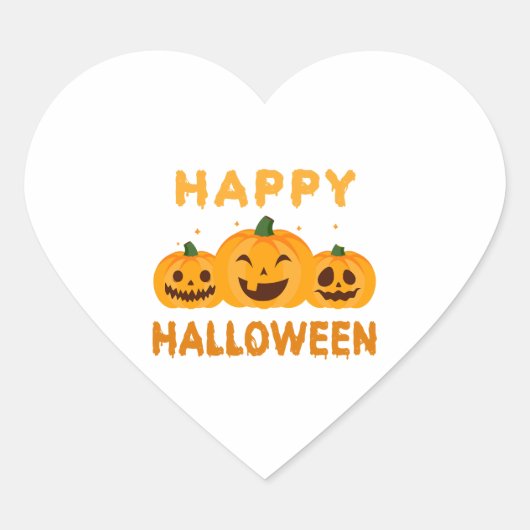 Grappige Halloween Happy Halloween pompoenen Hart Sticker (Voorkant)