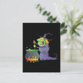 Grappige Halloween heks cartoon Briefkaart (Staand voorkant)