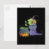 Grappige Halloween heks cartoon Briefkaart (Voorkant / Achterkant)