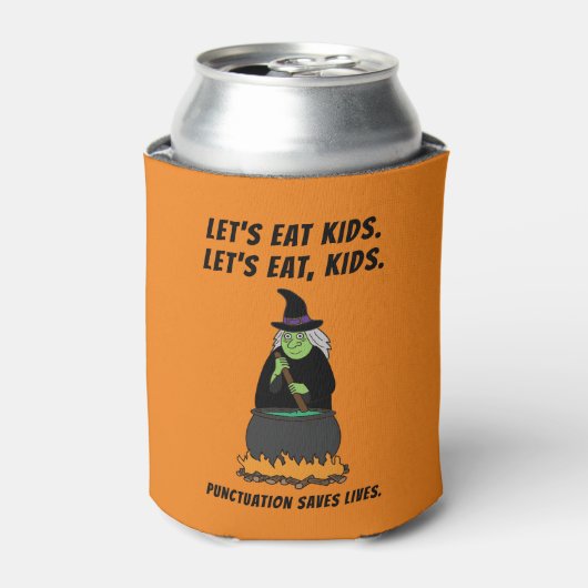 Grappige Halloween Heks Cool Engelse Leraar Gramma Blikjeskoeler (Blikje Voorkant)