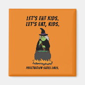 Grappige Halloween Heks Cool Engelse Leraar Gramma Magneet (Voorkant)