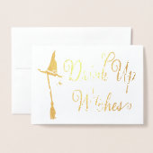 Grappige Halloween Heks Echte Folie Kaarten (Voorkant met envelop)