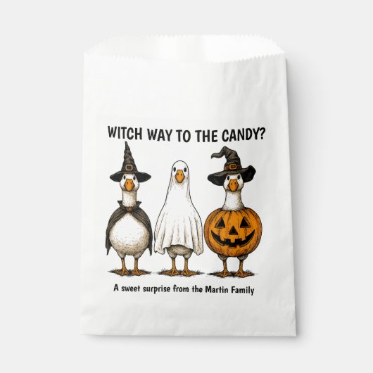 Grappige Halloween Heks Gans Bedankzakje (Voorkant)
