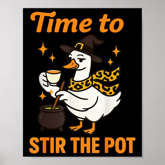 Grappige Halloween Heks Gans Herfst Herfst Tijd Om Poster (Voorkant)