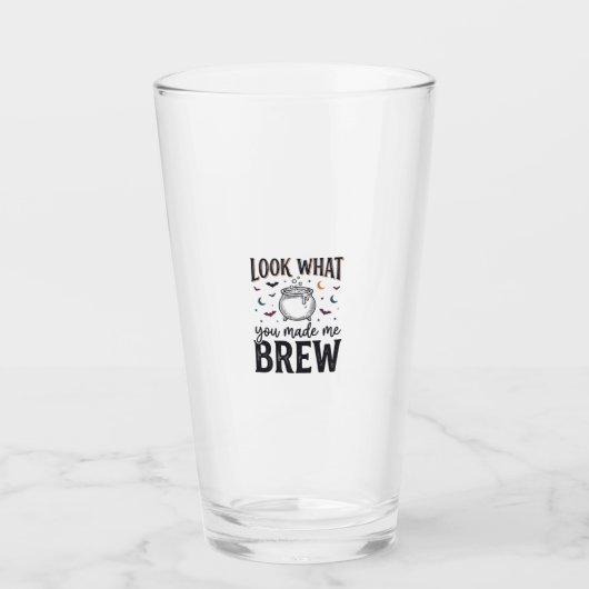 Grappige Halloween Heks Quote Kijk Wat Je Me Heeft Glas (Voorkant)