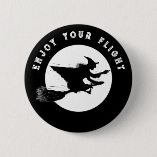 Grappige Halloween Heks Ronde Button 5,7 Cm