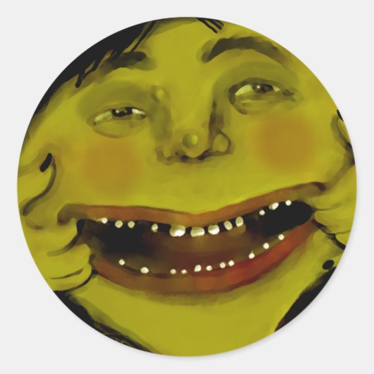 Grappige Halloween Heks Ronde Sticker (Voorkant)