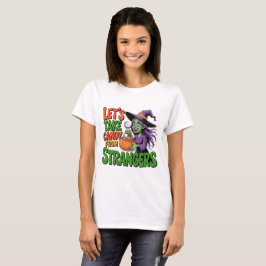 Grappige Halloween Heks Snoep Trick or Treat T-shi T-shirt