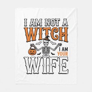 Grappige Halloween Heks Vrouw Skelet Vintage Shirt Fleece Deken