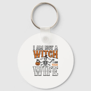 Grappige Halloween Heks Vrouw Skelet Vintage Shirt Sleutelhanger